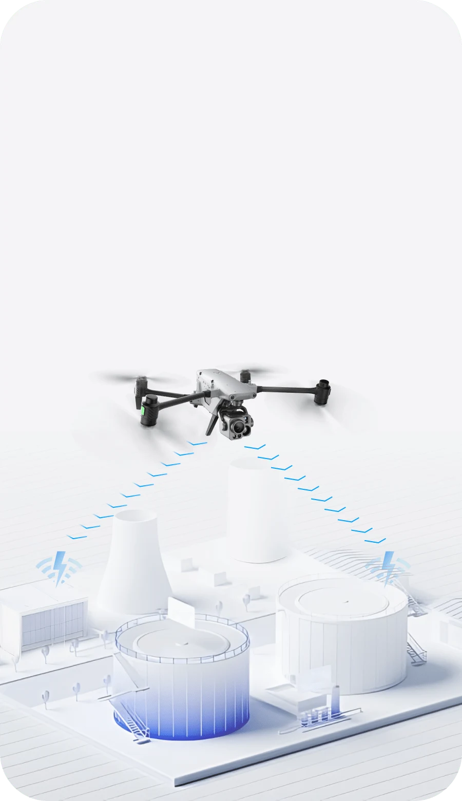 Alpha fliegt störungsfrei nahe an Industrieanlagen