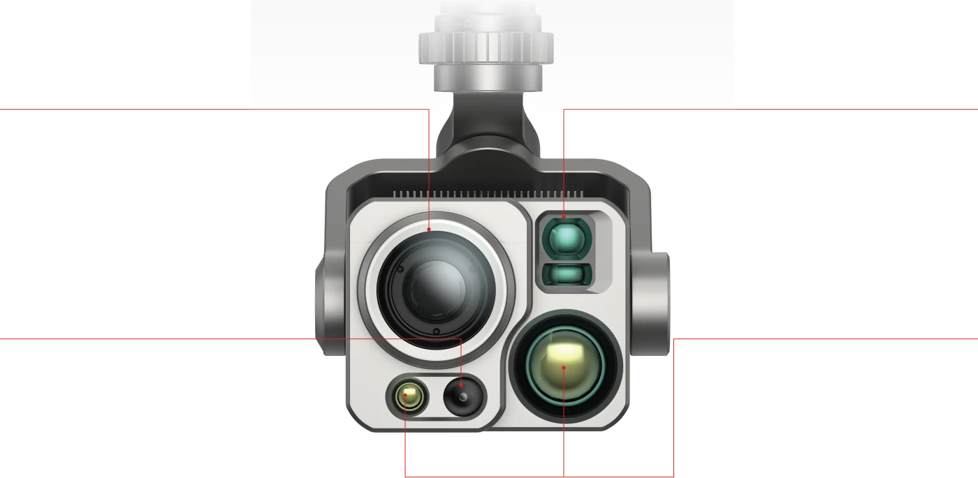 DG-L35T Gimbal mit Zoom-, Weitwinkel- und zwei Wärmebildkameras sowie Laser-Entfernungsmesser